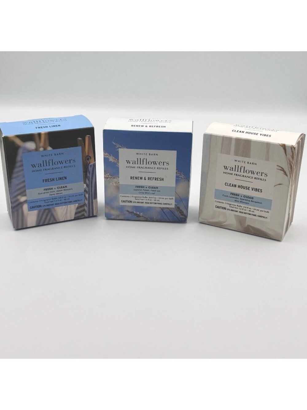 3 Sets Bath & Body Works Wallflowers Refill Plug ins Fresh Clean Scents Spring